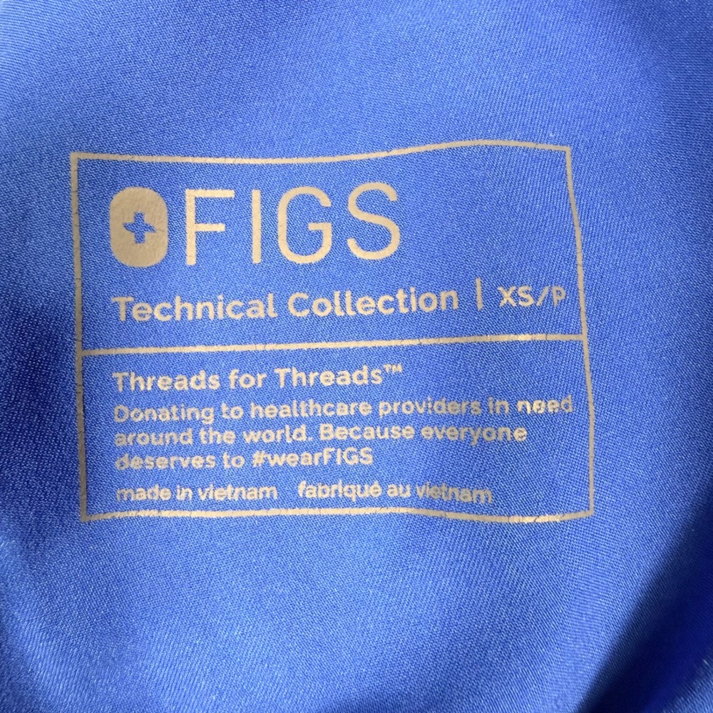FIGS Technical Collection Royal Blue Scrub Pants XS T21004P Drawstring Cargo - Picture 2 of 10